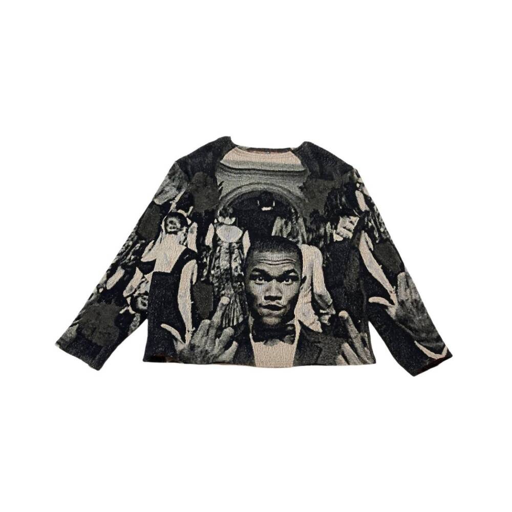 NEW MARQ THE LABEL men's tapestry frank ocean sweater in black